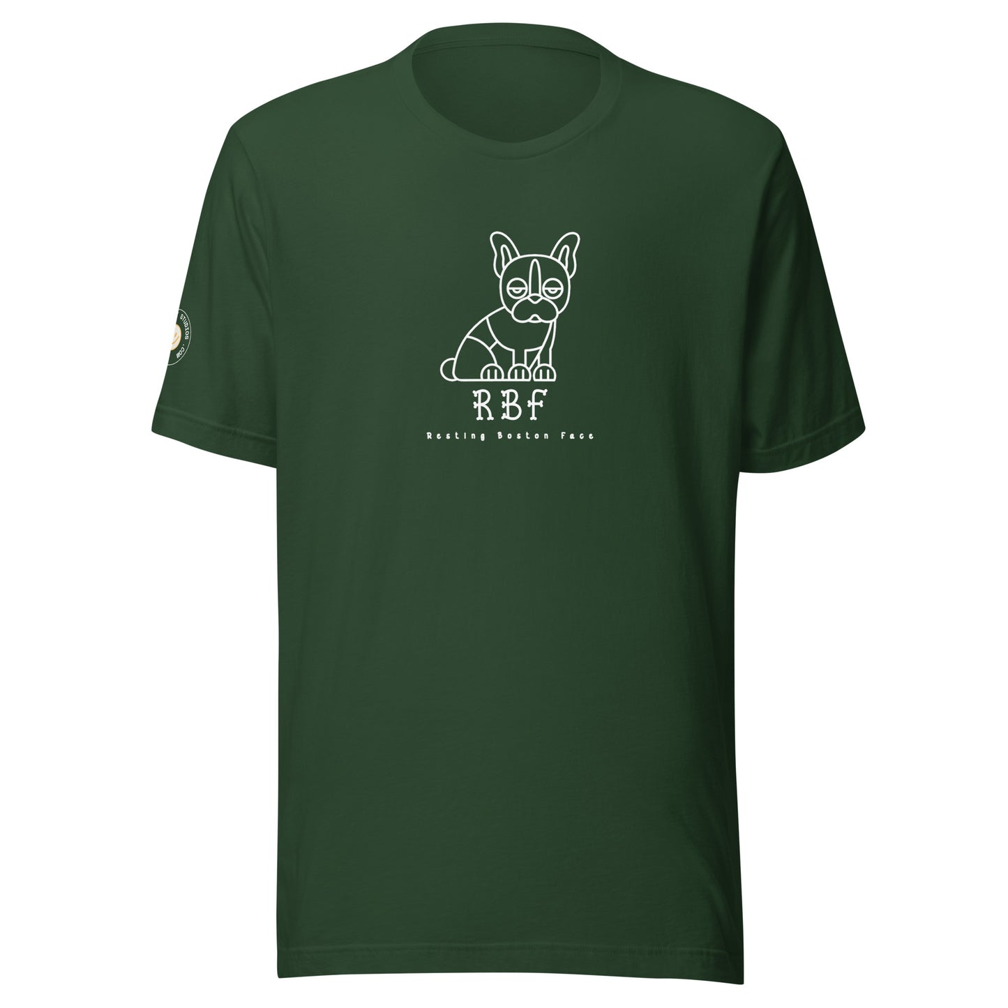 Boston Terrier - RBF (Resting B***h Face) Unisex T-shirt (Wht)